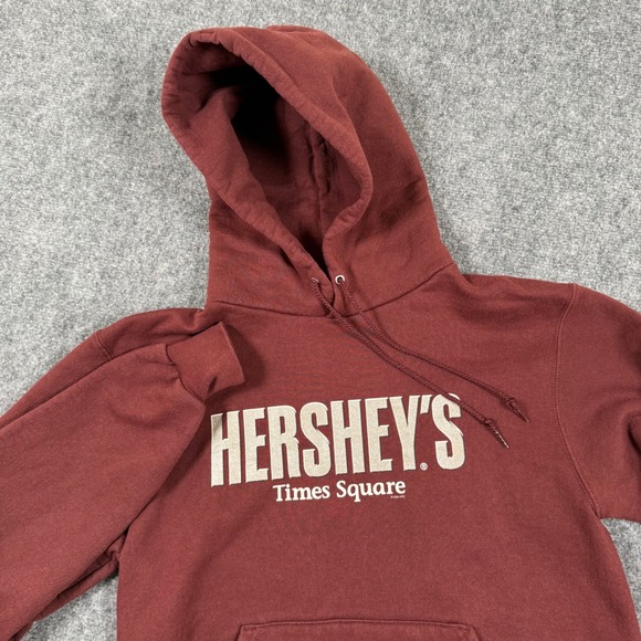 Hersheys Sweatshirt Small Brown Times Square Pullover Hoodie Drawstring Men's - Picture 1 of 11